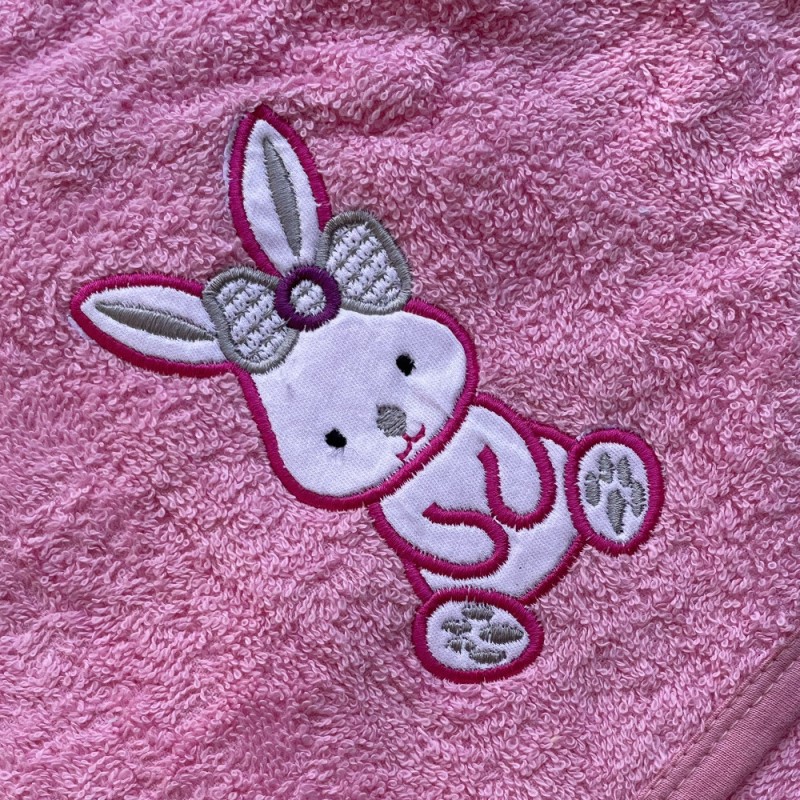 Pontigas - Toalla Vega rosa con capucha para bebés