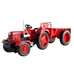 Tractor con coloso metalico escala 1:18 Kaidiwei Rojo