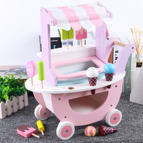 Carrito helados juguete online madera